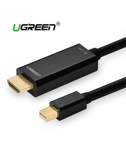 HDM კაბელი UGREEN MD101 (20848) mini DP male to HDMI cable black/ 1.5M Mini Display to HDMI-image | Hk.ge