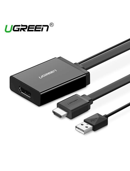 HDMI გადამყვანი UGREEN MM107 (40238) HDMI to DP Converter 0.5m (Black) + USB for power-image | Hk.ge