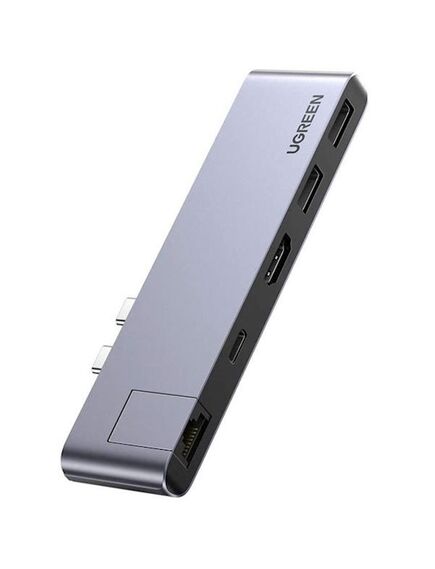 ადაპტერი UGREEN CM218 (50984) Apple MacBookPro laptop accessories dock USB Type C to HDMI Converter RJ45-image | Hk.ge