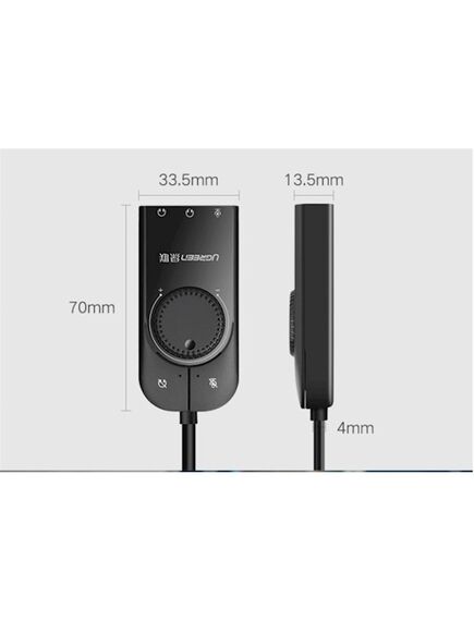 USB ხმის ბარათი UGREEN CM129 (50599) USB External Stereo Sound card Adapter 1M-image3 | Hk.ge