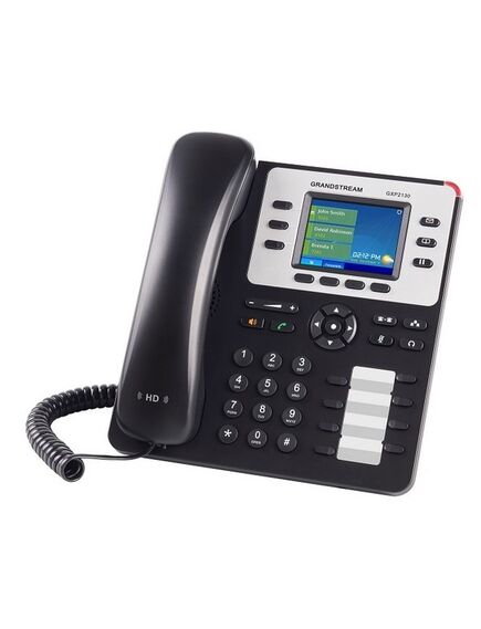 Grandstream GXP2130 3-line Enterprise HD IP Phone Bluetooth 320x240 TFT color LCD dual GigE ports with 802.3af PoE (with power supply)-image2 | Hk.ge