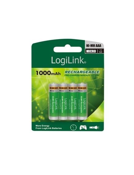 ელემენტი: Logilink LR03RB4 Battery, Rechargeable, NiMH, AAA, 4pcs. Blister 98823-image | Hk.ge