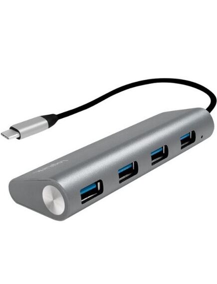 ადაპტერი: Logilink UA0309 USB 3.2 Gen 1x1 USB-C™ 4-Port Hub, aluminum, grey 102221-image | Hk.ge