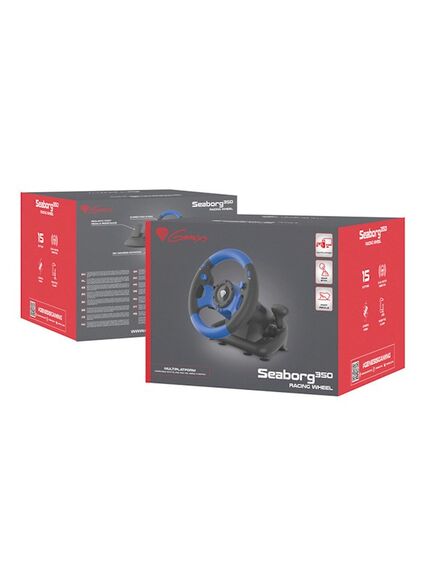 სათამაშო საჭე: Joystick and Wheel/ Genesis Driving wheel Seaborg 350 Blue FOR PC, PS3, PS4, Xbox One, Xbox 360 or Nintento Switch 107458-image6 | Hk.ge