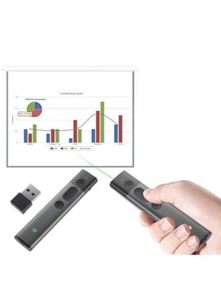 პრეზენტერი მწვანე ლაზერით Doosl DSIT032 2.4 GHz USB Wireless Presenter Green Laser Pointer PPT Remote Control for PowerPoint Presentation-image2 | Hk.ge