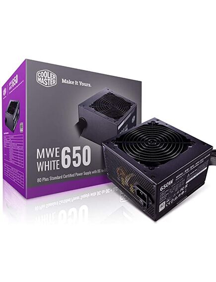 კვების ბლოკი Cooler Master MWE White V2 650W,12cm fan,a/PFC,24+8+8,3xPeripheral,6xSATA,4xPCIe MPE-6501-ACABW-EU-image2 | Hk.ge