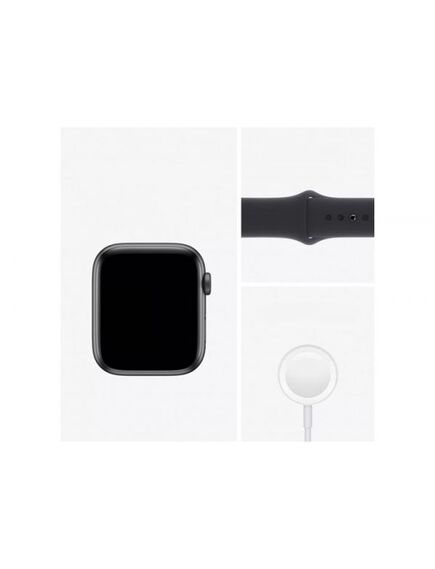 Smart Watch/ Apple Watch SE GPS 44mm Space Gray Aluminium Case with Midnight Sport Band - Regular Model A2352 (MKQ63RB/A)-image3 | Hk.ge
