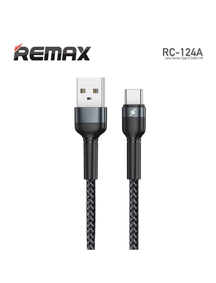 USB კაბელი REMAX Cable RC-124a USB to Type C 1m შავი 6972174152851-image | Hk.ge