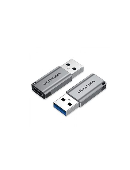 ადაპტერი Vention CDPH0 USB 3.0 Male to USB-C Female Adapter Gray Aluminum Alloy Type CDPH0-image | Hk.ge
