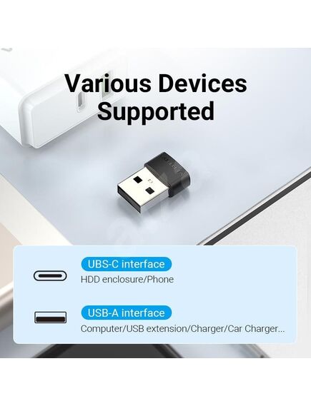 ადაპტერი Vention CDWB0 USB 2.0 Male to USB-C Female Adapter Black PVC Type CDWB0-image | Hk.ge