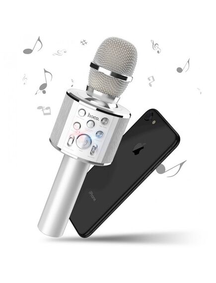 მიკროფონი HOCO BK3 Cool sound KTV microphone ვერცხლისფერი 6957531065784-image3 | Hk.ge