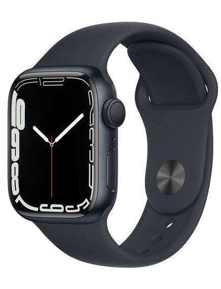 Smart საათი:Smart Watch/ Apple Watch Series 7 GPS, 41mm Midnight Aluminium Case with Midnight Sport Band -Regular, A2473 (MKMX3RB/A)-image | Hk.ge