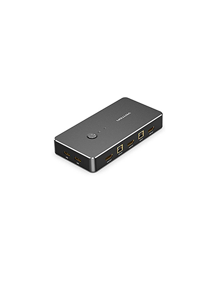 Vention AFRB0 2 in 1 Out HDMI KVM Switch Black Metal Type-image2 | Hk.ge