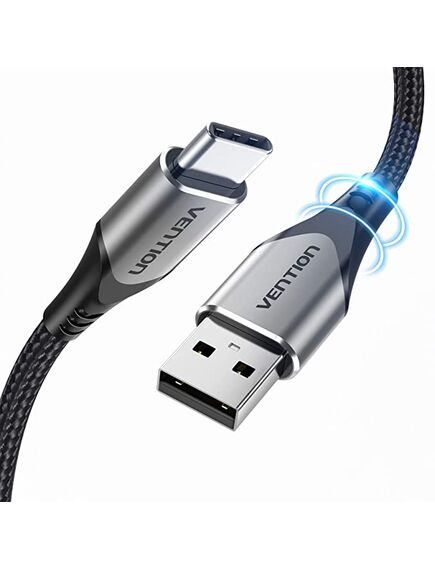 კაბელი Vention COFHG USB-C to USB 2.0-A Fast Charging Cable 1.5M Gray Aluminum Alloy Type,5A-image3 | Hk.ge