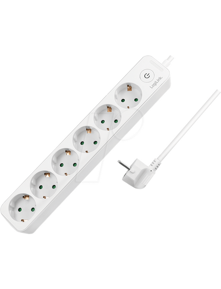 დენის ადაპტორი: Logilink LPS246 Socket Outlet 5-Way + Switch 1.5m White 120417-image | Hk.ge