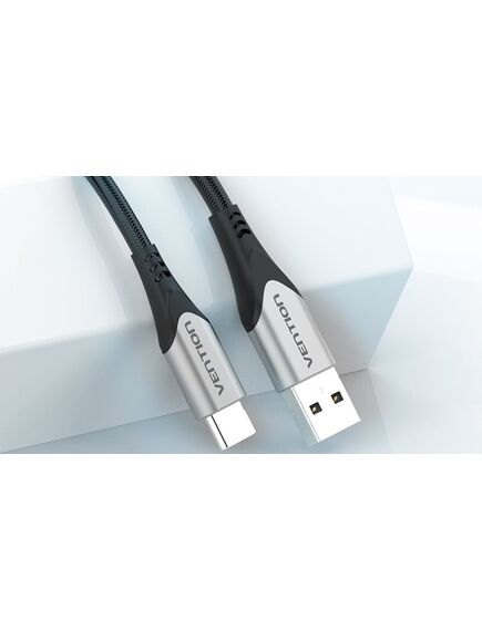 კაბელი Vention COFHG USB-C to USB 2.0-A Fast Charging Cable 1.5M Gray Aluminum Alloy Type,5A-image | Hk.ge