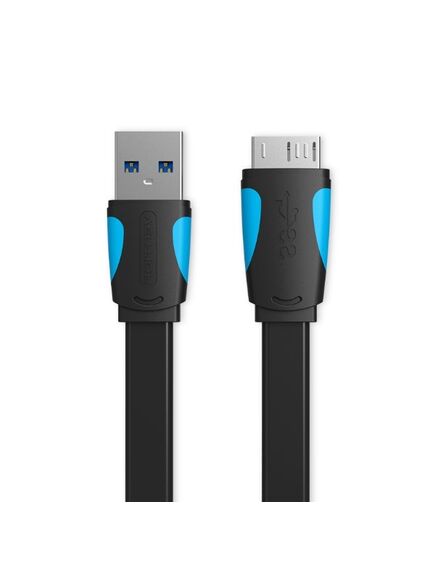 USB კაბელი Vention VAS-A12-B100 Flat Micro-B Male to USB 3.0 Male Data Cable VAS-A12-B100-image | Hk.ge