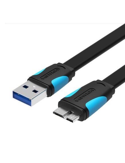USB კაბელი Vention VAS-A12-B100 Flat Micro-B Male to USB 3.0 Male Data Cable VAS-A12-B100-image2 | Hk.ge