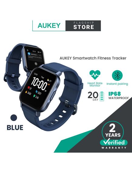 სმარტ საათი: Smart Watch/ AUKEY LS02 Smartwatch Fitness Tracker 12 Activity Modes IPX6 Waterproof Blue-image | Hk.ge