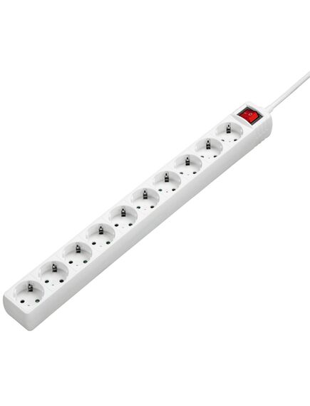 დენის დამაგრძელებელი: Power Strip, 10-Way, 2-Pole Switch, white, 3 m-image2 | Hk.ge