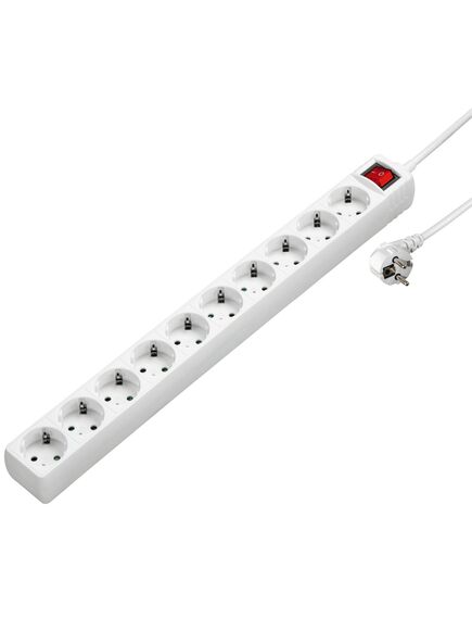 დენის დამაგრძელებელი: Power Strip, 10-Way, 2-Pole Switch, white, 3 m-image | Hk.ge