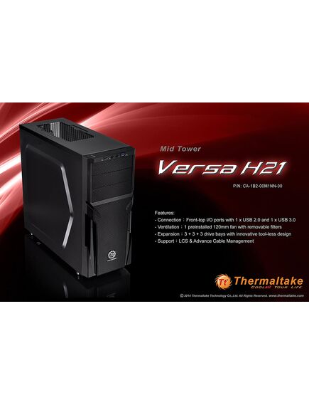 ქეისი: Thermaltake Versa H21 black CA-1B2-00M1NN-00-image2 | Hk.ge