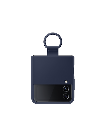 მობილურის ქეისი : Mobile Phone Case/ Samsung Silicone Cover with Ring Z Flip 4 Dark blue (EF-PF721TNEGRU)-image | Hk.ge