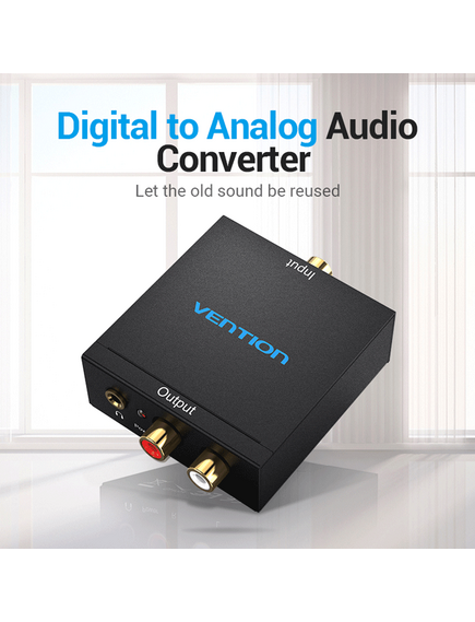 კონვერტორი: VENTION BDFB0 Optical Fiber/Coaxial Digital Audio to RCA AnalogAudio Converter Black Metal Type-image2 | Hk.ge