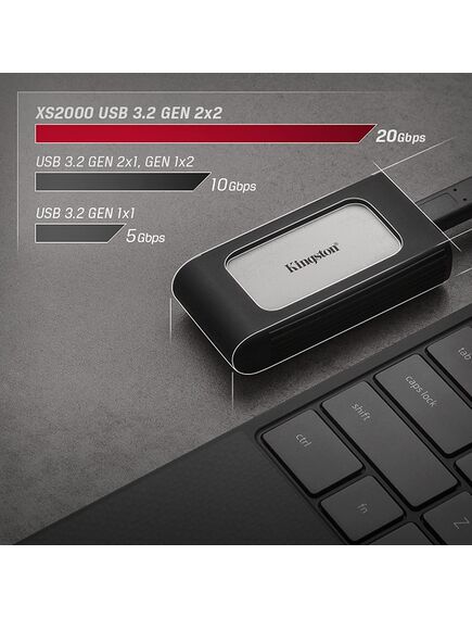 გარე მყარი დისკი: Portable SSD Kingston 2TB USB 3.2 Gen 2x2 Type-C XS2000-image2 | Hk.ge