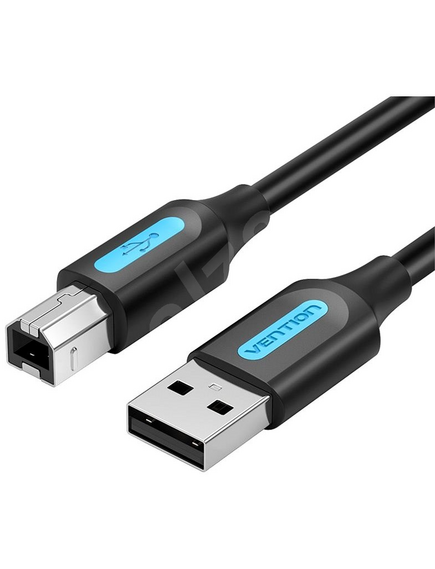 პრინტერის კაბელი Cable/ AM-BM/ VENTION COQBF USB 2.0 A Male to B Male Printer Cable 1M Black PVC Type-image | Hk.ge