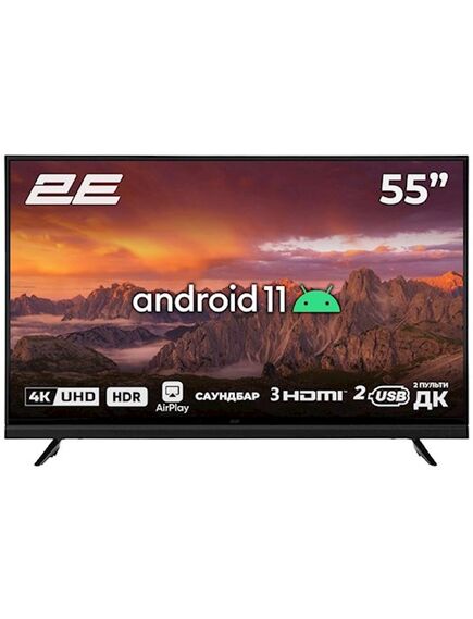 ტელევიზორი 2Е TV LED 55" 4K 55A06L Smart Android, Black-image | Hk.ge