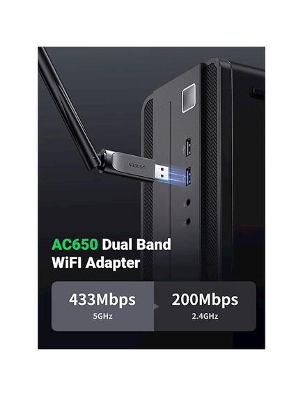 Wi-Fi ადაპტერი UGREEN CM496 (90339), Wifi Adapter, Black-image6 | Hk.ge