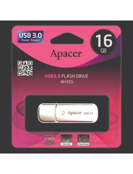ფლეშ მეხსიერების ბარათი: Apacer 16GB USB 3.0 AH355 Black-image | Hk.ge