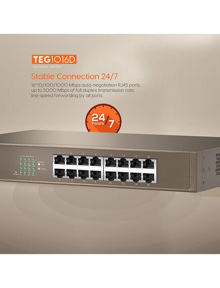 სვიჩი TEG1016D (16-Port 10/100/1000 Mbps Ethernet Switch) 6932849403312-image2 | Hk.ge