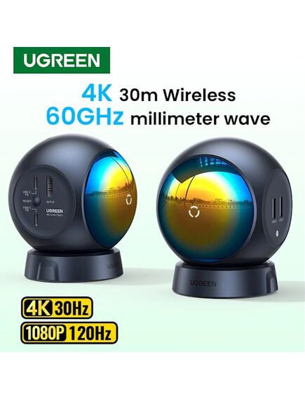 HDMI გადამცემი და მიმღები UGREEN CM438 (80641), 4K Wireless HDMI Transmitter And Receiver, Black-image2 | Hk.ge