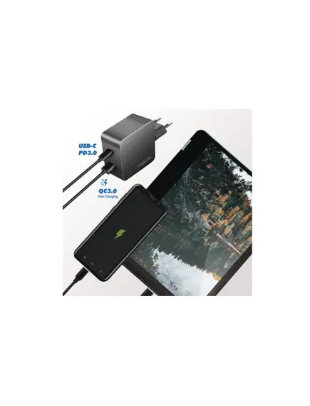 დამტენი: Logilink PA0310 Dual USB charger set 1x USB-C 1x USB-A 45W Black-image4 | Hk.ge