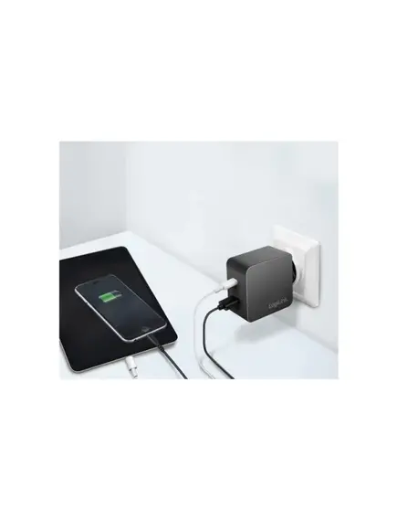 დამტენი: Logilink PA0310 Dual USB charger set 1x USB-C 1x USB-A 45W Black-image5 | Hk.ge
