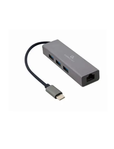 ადაპტერი: Gembird A-USB3AC-LAN-01 USB 3.1 + type-C Gigabit network adapter space grey-image | Hk.ge