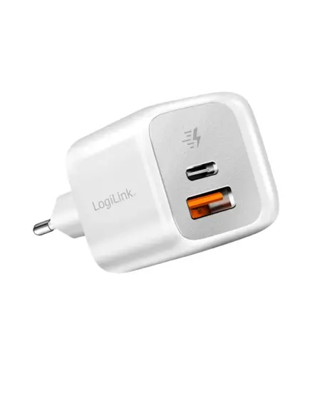 დამტენი: Logilink PA0320SB Dual USB charger set 1x USB-C 1x USB-A 20 W white-image | Hk.ge