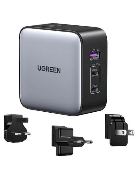 დამტენი UGREEN CD296 (90409), 65W, USB, USB-C, Gray-image | Hk.ge