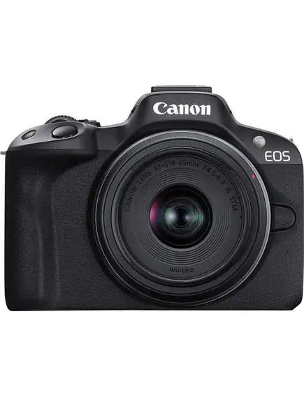 ციფრული ფოტოაპარატი Digital Camera/ Canon EOS R50 Mirrorless Camera with 18-45mm Lens (Black)-image | Hk.ge