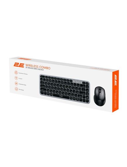 კლავიატურა + მაუსი 2E Combo keyboard and mouse MK430 WL/BT, EN/UK/RU, grey-black-image2 | Hk.ge