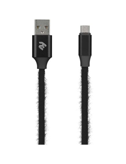 კაბელი 2E Cable Fur USB 2.4 to Micro USB Cable, Black, 1m 2E-CCMTAC-BLACK-image | Hk.ge