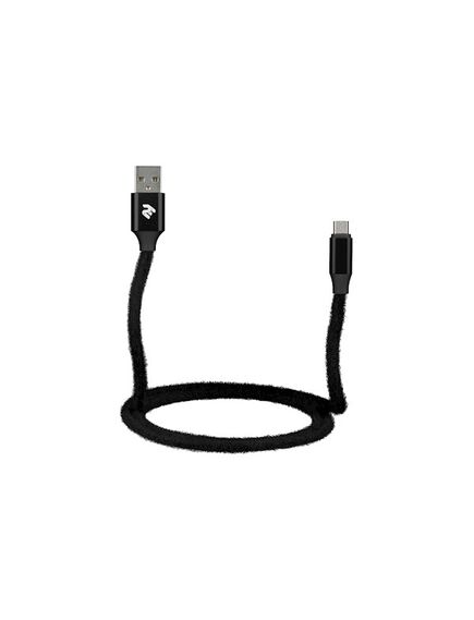 კაბელი 2E Cable Fur USB 2.4 to Micro USB Cable, Black, 1m 2E-CCMTAC-BLACK-image2 | Hk.ge