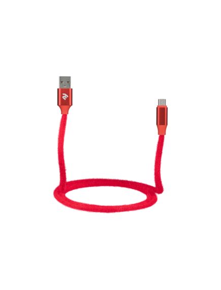 კაბელი 2E Cable Fur USB 2.4 to Micro USB Cable, Red, 1m 2E-CCMTAC-RED-image2 | Hk.ge