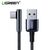 USB კაბელი UGREEN US313 (70415) USB 2.0-A to Angled USB-C Cable Zinc Alloy Shell with Braided 2m (Black) 50941-image | Hk.ge