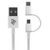 კაბელი 2E Cable USB to Micro + Type C, 5V/2.4A, White,1m 2E-CCMTAB-WT-image | Hk.ge
